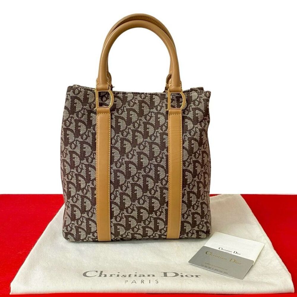 Christian Dior Trotter Canvas Leather Handbag